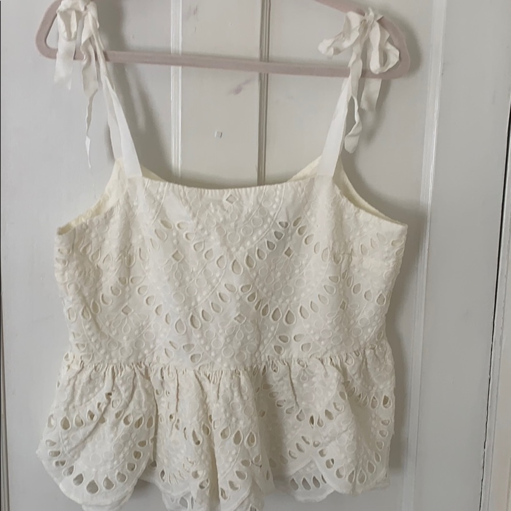 J crew eyelet tank top
